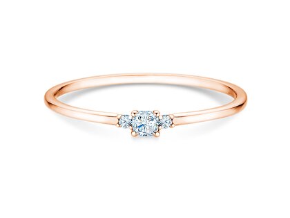 Verlovingsring Vivid Petite Cushion Cut in 14K roségoud met diamanten 0,10ct G/SI