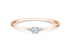 Verlovingsring Vivid Petite Cushion Cut in 14K roségoud met diamanten 0,10ct G/SI