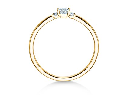 Verlovingsring Vivid Petite Cushion Cut in 14K geelgoud met diamanten 0,20ct G/SI