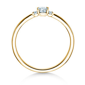 Verlovingsring Vivid Petite Cushion Cut in 14K geelgoud met diamanten 0,20ct G/SI