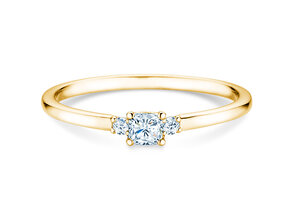 Verlovingsring Vivid Petite Cushion Cut in 14K geelgoud met diamanten 0,20ct G/SI