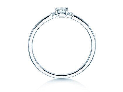 Verlovingsring Vivid Petite Cushion Cut in platina