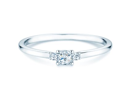 Verlovingsring Vivid Petite Cushion Cut in platina
