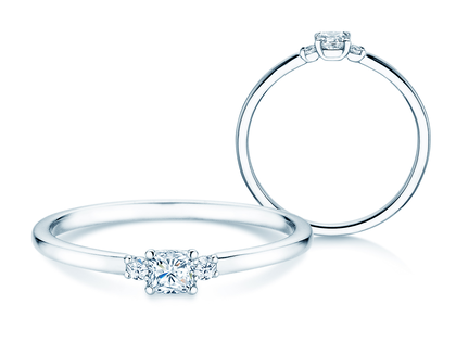 Verlovingsring Vivid Petite Cushion Cut in platina