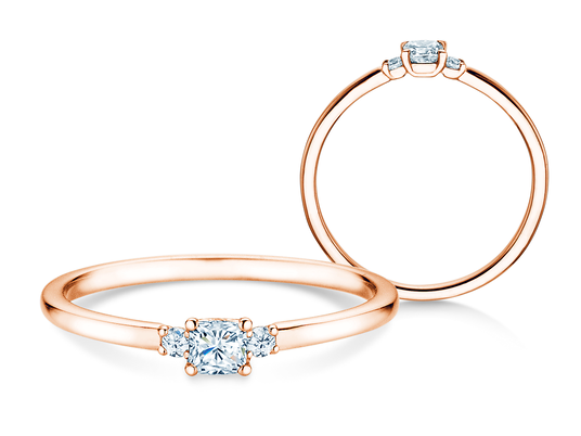 Verlovingsring  in 9K roségoud met diamanten 0,30ct G/SI
