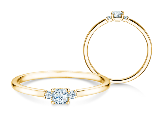 Verlovingsring  in 9K geelgoud met diamanten 0,30ct G/SI