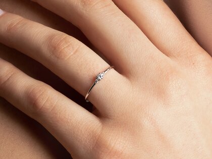 Verlovingsring  in 14K geelgoud met diamanten 0,10ct G/SI