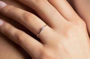 Verlovingsring  in 14K geelgoud met diamanten 0,10ct G/SI