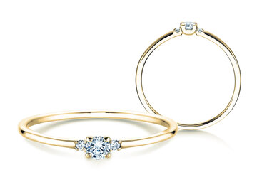 Verlovingsring in 9K witgoud met diamanten 0,10ct G/SI