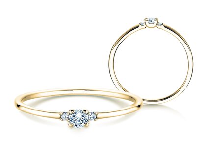 Verlovingsring  in 14K geelgoud met diamanten 0,10ct G/SI