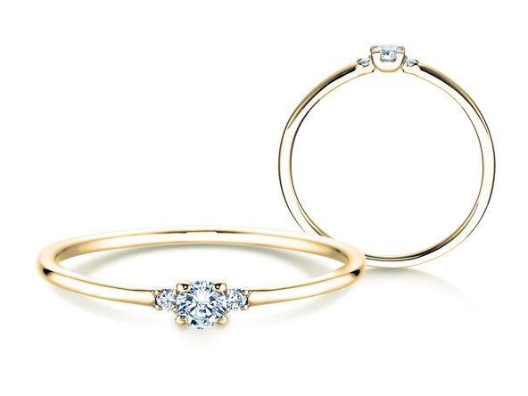 Verlovingsring  in 14K geelgoud met diamanten 0,10ct G/SI