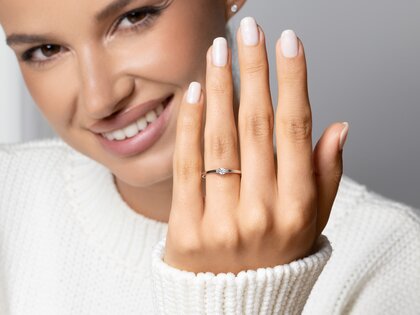 Verlovingsring  in 14K witgoud met diamanten 0,20ct G/SI