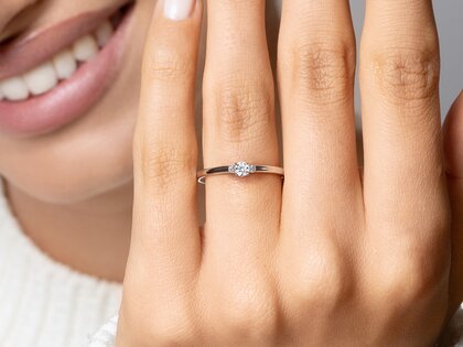 Verlovingsring  in 14K witgoud met diamanten 0,20ct G/SI