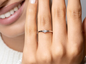 Verlovingsring  in 14K witgoud met diamanten 0,20ct G/SI