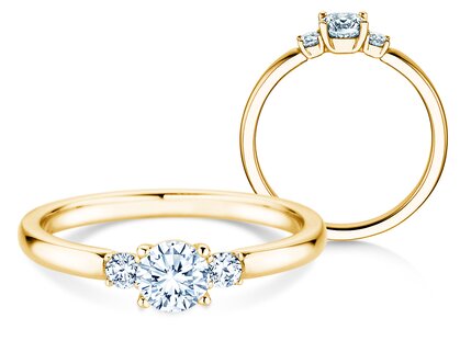 Verlovingsring  in 9K geelgoud met Lab-grown diamanten 0,40ct E/VS