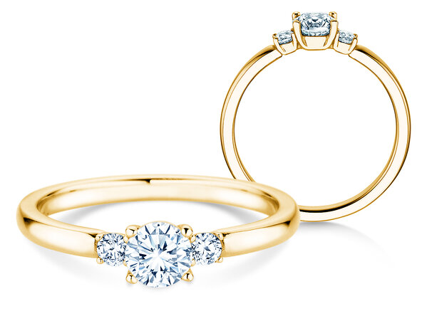 Verlovingsring  in 9K geelgoud met Lab-grown diamanten 0,40ct E/VS