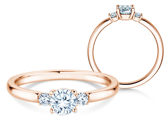 Verlovingsring Vivid Petite Diamond in 18K roségoud met Lab-grown diamanten 0,40ct E/VS