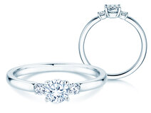 Verlovingsring Vivid Petite Diamond in platina 950/- met diamanten 0,40ct G/SI