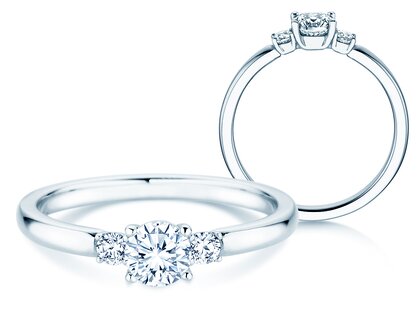 Verlovingsring  in 9K witgoud met Lab-grown diamanten 0,40ct E/VS