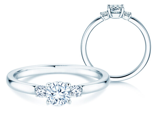 Verlovingsring  in 9K witgoud met Lab-grown diamanten 0,40ct E/VS
