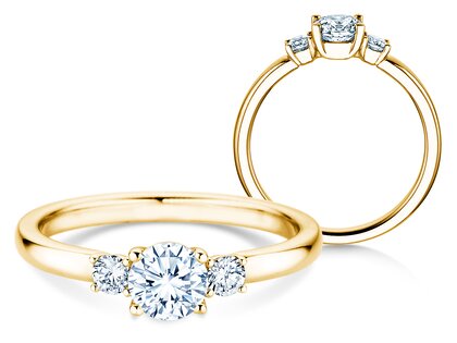 Verlovingsring  in 18K geelgoud met diamanten 0,50ct G/SI