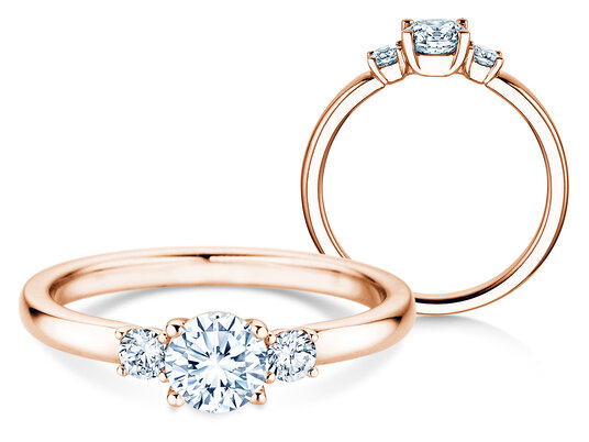 Verlovingsring  in 9K roségoud met diamanten 0,50ct G/SI