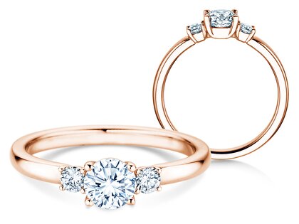 Verlovingsring  in 9K roségoud met diamanten 0,50ct G/SI