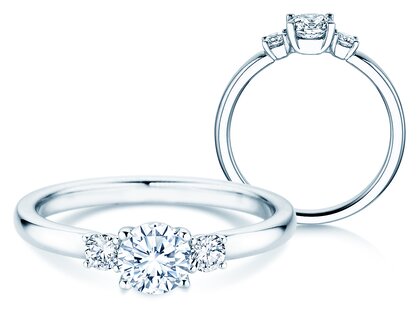 Verlovingsring  in 18K witgoud met diamanten 0,50ct G/SI