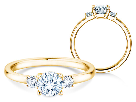 Verlovingsring  in 9K geelgoud met Lab-grown diamanten 0,60ct E/VS