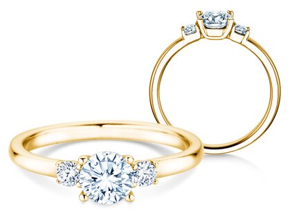 Verlovingsring Vivid Petite Diamond in geelgoud
