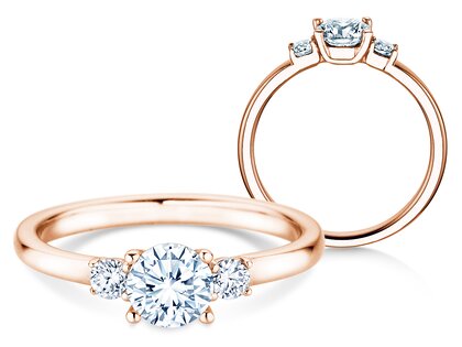 Verlovingsring  in 18K roségoud met diamanten 0,60ct G/SI