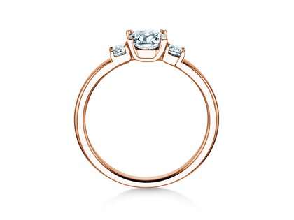 Verlovingsring  in 18K roségoud met diamanten 0,60ct G/SI