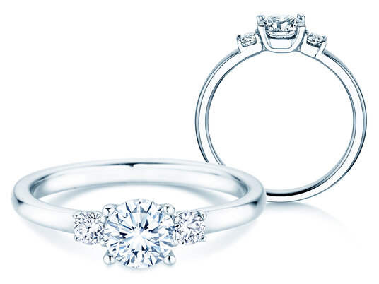 Verlovingsring  in 9K witgoud met Lab-grown diamanten 0,60ct E/VS