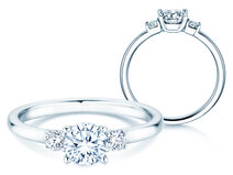 Verlovingsring  in 9K witgoud met diamanten 0,60ct G/SI