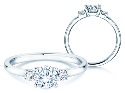 Verlovingsring  in platina 950/- met diamanten 0,60ct G/SI