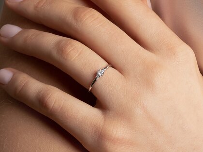 Verlovingsring  in 14K witgoud met diamanten 0,20ct G/SI