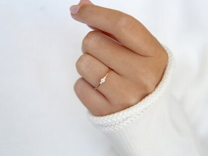 Verlovingsring  in 9K roségoud met diamanten 0,10ct G/SI