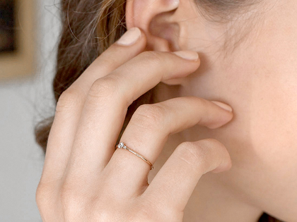 Verlovingsring  in 9K roségoud met diamanten 0,10ct G/SI