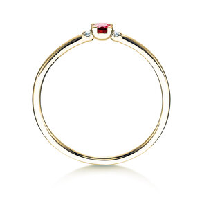 Verlovingsring Vivid Petite in 14K geelgoud met robijn 0,08ct en diamanten 0,02ct