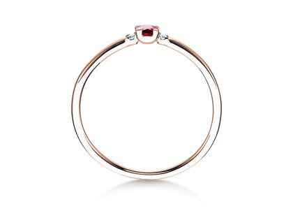 Verlovingsring Vivid Petite in 9K roségoud met robijn 0,08ct en diamanten 0,02ct