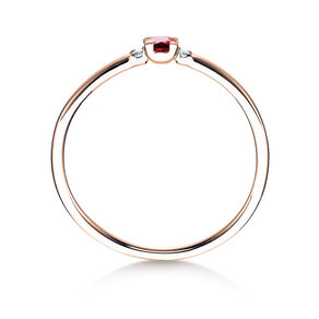 Verlovingsring Vivid Petite in 9K roségoud met robijn 0,08ct en diamanten 0,02ct