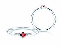 Verlovingsring Vivid Petite in platina 950/- met robijn 0,08ct en diamanten 0,02ct