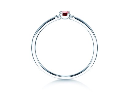 Verlovingsring Vivid Petite in platina 950/- met robijn 0,08ct en diamanten 0,02ct