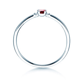 Verlovingsring Vivid Petite in platina 950/- met robijn 0,08ct en diamanten 0,02ct