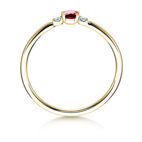 Verlovingsring Vivid Petite in 14K geelgoud met robijn 0,16ct en diamanten 0,04ct