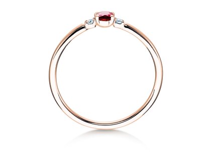 Verlovingsring Vivid Petite in 14K roségoud met robijn 0,16ct en diamanten 0,04ct