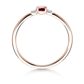 Verlovingsring Vivid Petite in 14K roségoud met robijn 0,16ct en diamanten 0,04ct