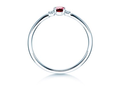 Verlovingsring Vivid Petite in 14K witgoud met robijn 0,16ct en diamanten 0,04ct