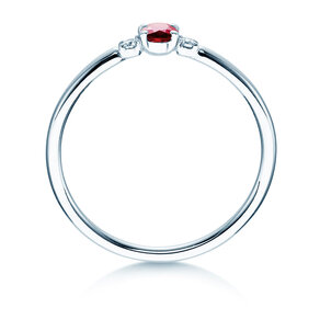Verlovingsring Vivid Petite in 14K witgoud met robijn 0,16ct en diamanten 0,04ct