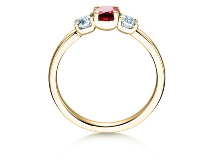 Verlovingsring Vivid Petite in 9K geelgoud met robijn 0,30ct en diamanten 0,30ct